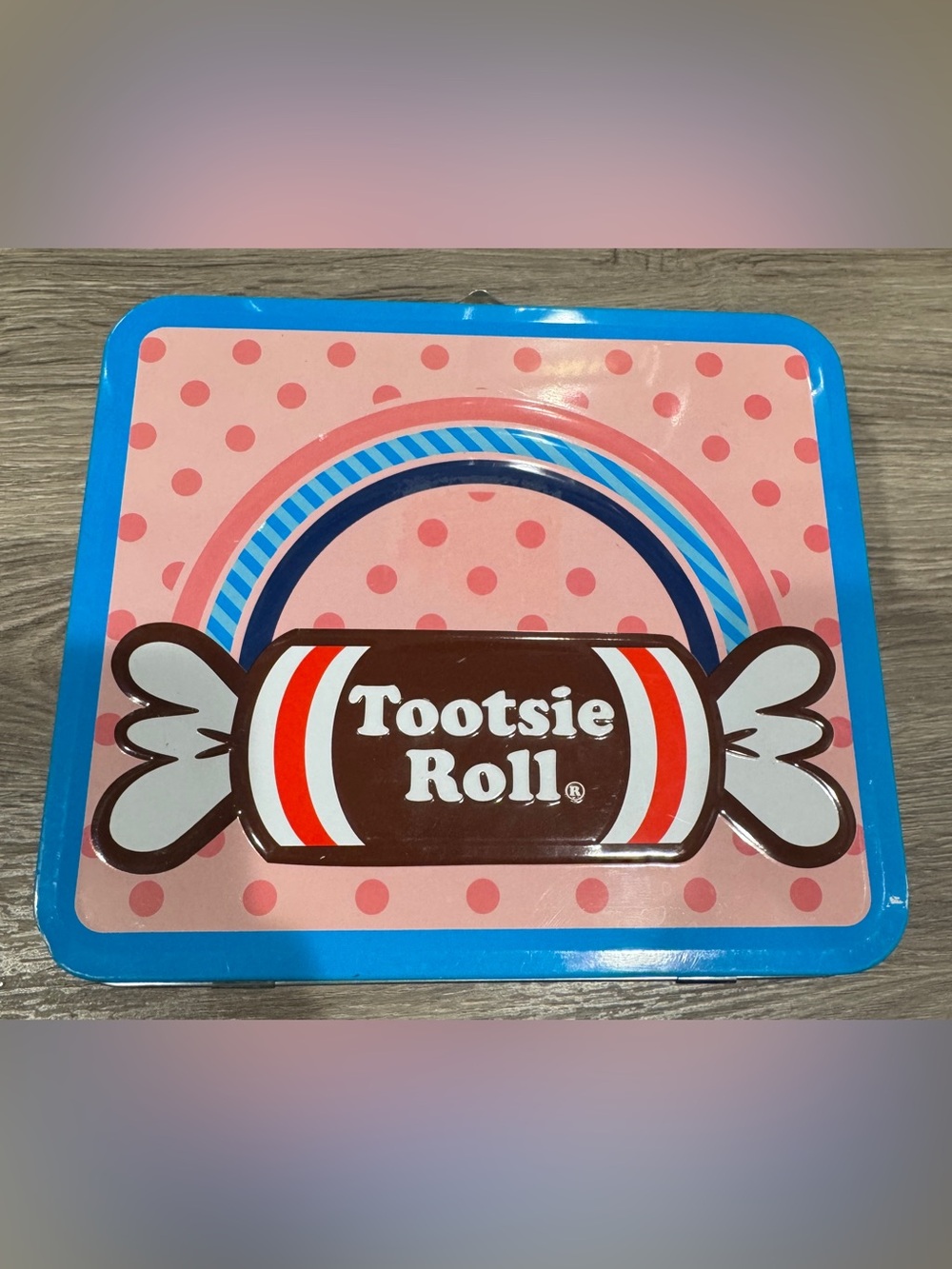 Loungefly Tootsie Roll Pink & Blue Polka Dot Tin